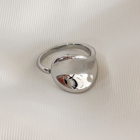 Anillo acero inoxidable ajustable lirio