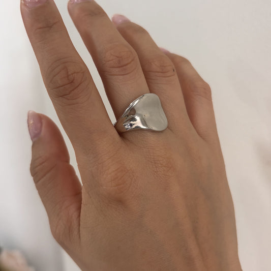 Anillo acero inoxidable ajustable lirio