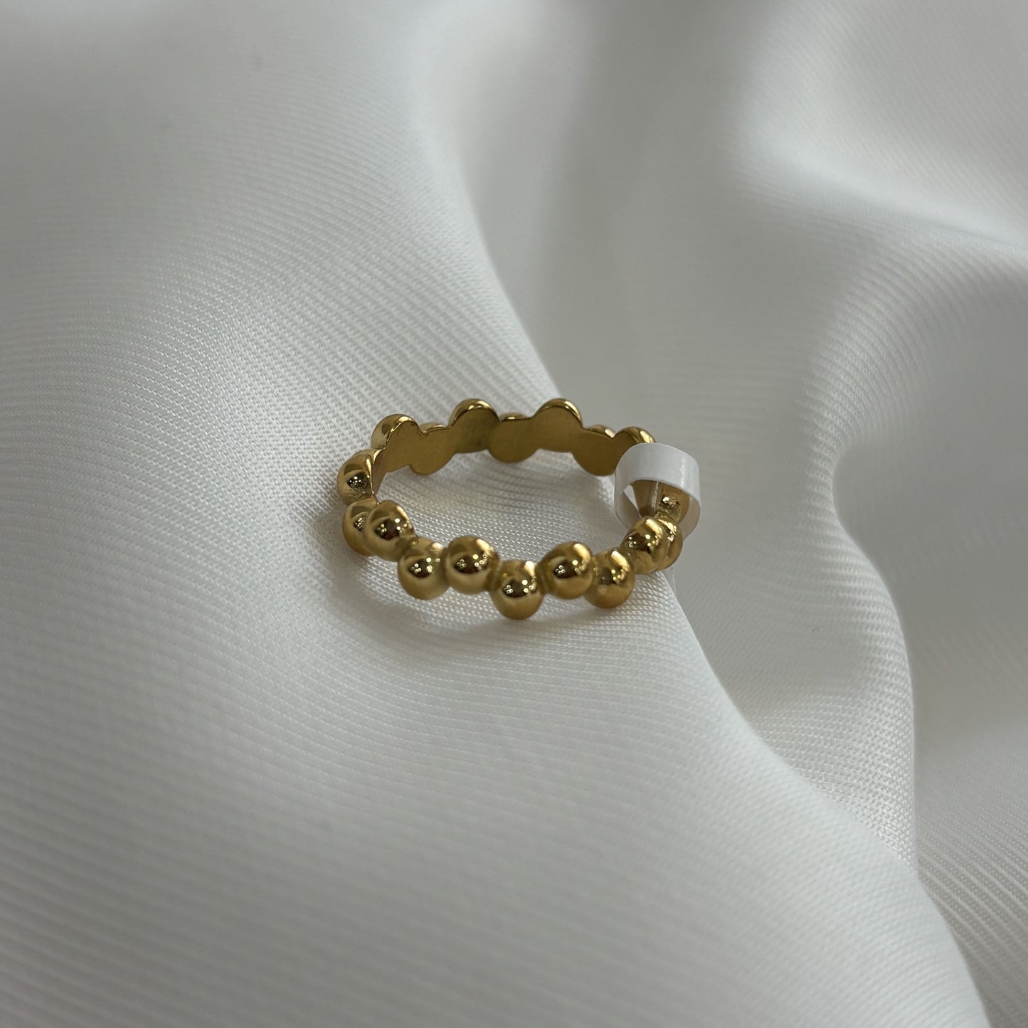 Anillo acero inoxidable burbujas dorado