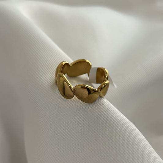 Anillo acero inoxidable beans dorado #7