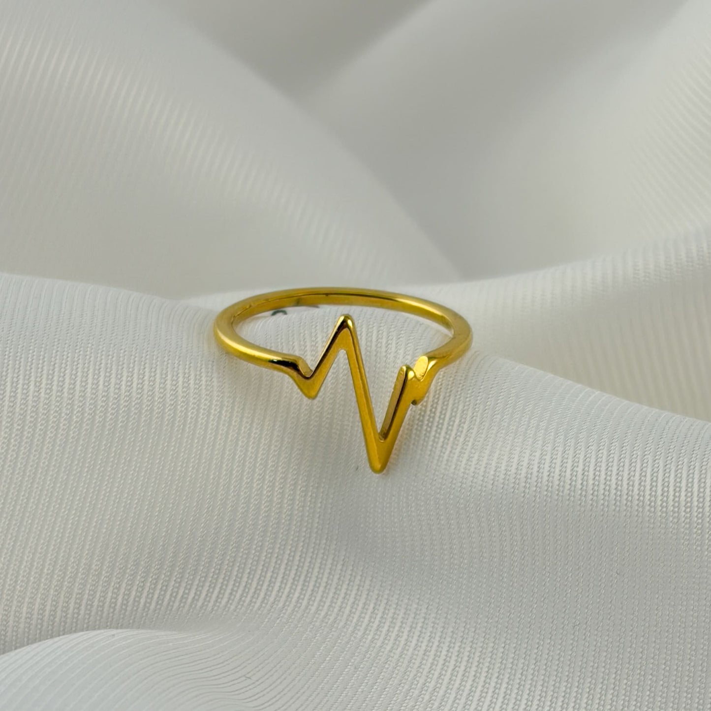 Anillo acero inoxidable dorado electro