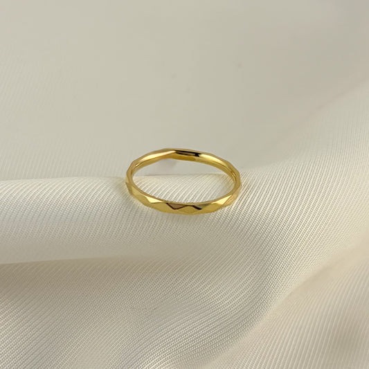Anillo delgado acero inoxidable diamantado