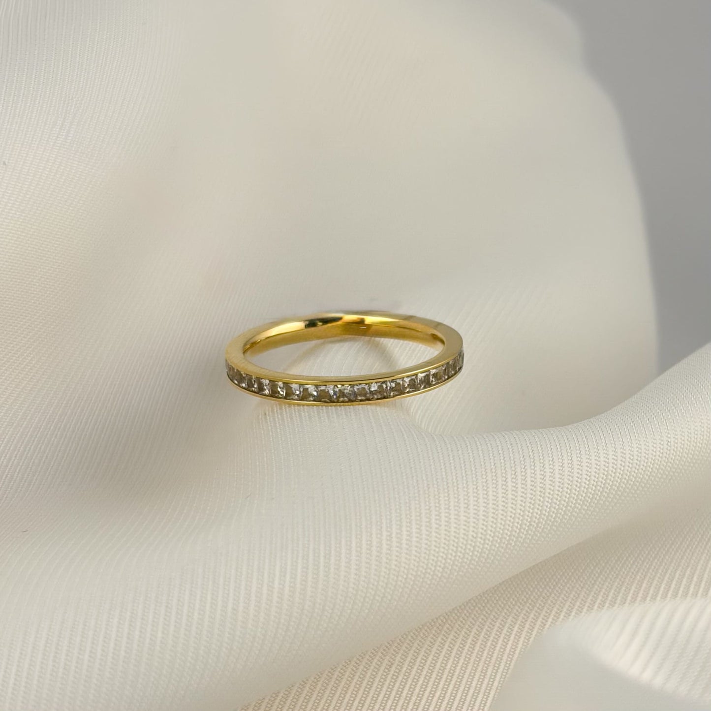 Anillo churumbela acero inoxidable dorado