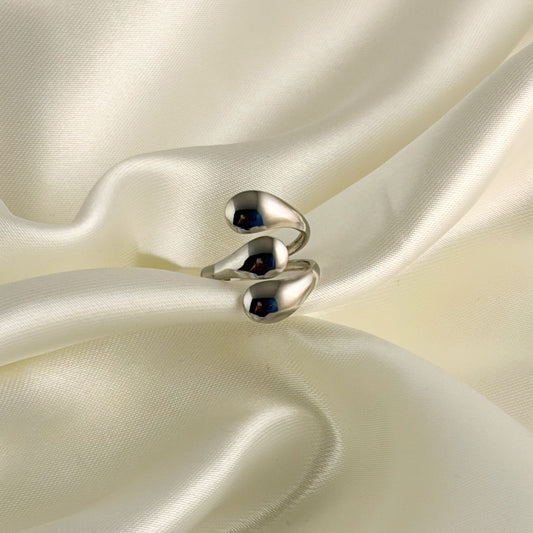 Anillo acero inoxidable tres gotas