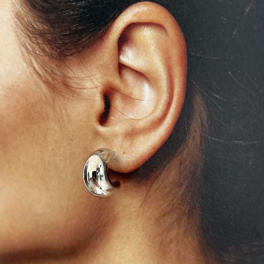 Aretes media luna 3D acero inoxidbale 1,5 cm