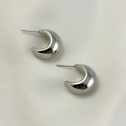 Aretes media luna 3D acero inoxidbale 1,5 cm