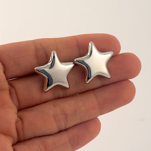 Broqueles grandes estrella acero inoxidable