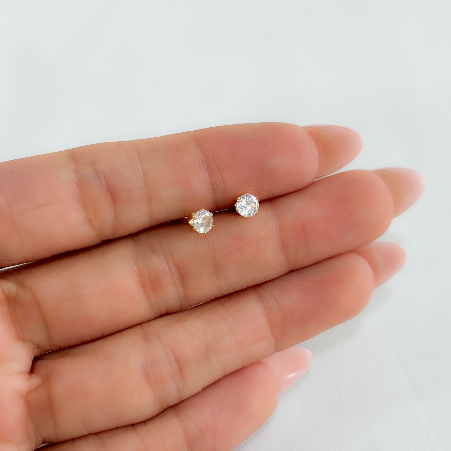 Broqueles zirconia acero inoxidable dorado