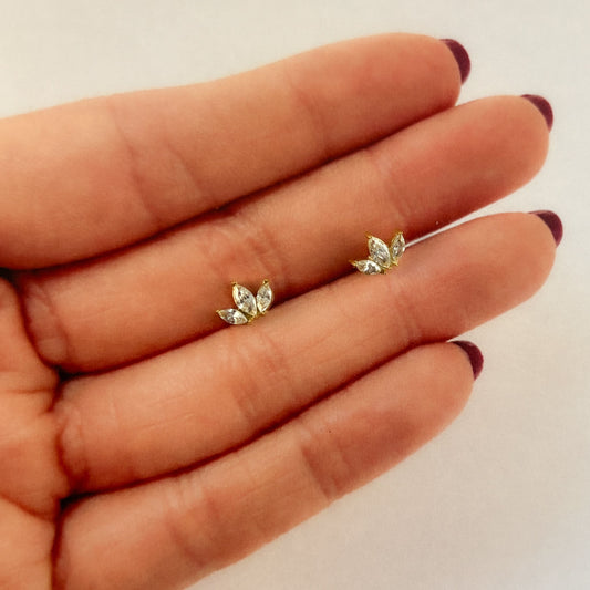 Broqueles acero inoxidable corona hojas zirconias
