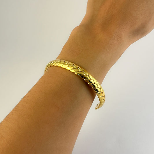 Brazalete trenzado acero inoxidable dorado