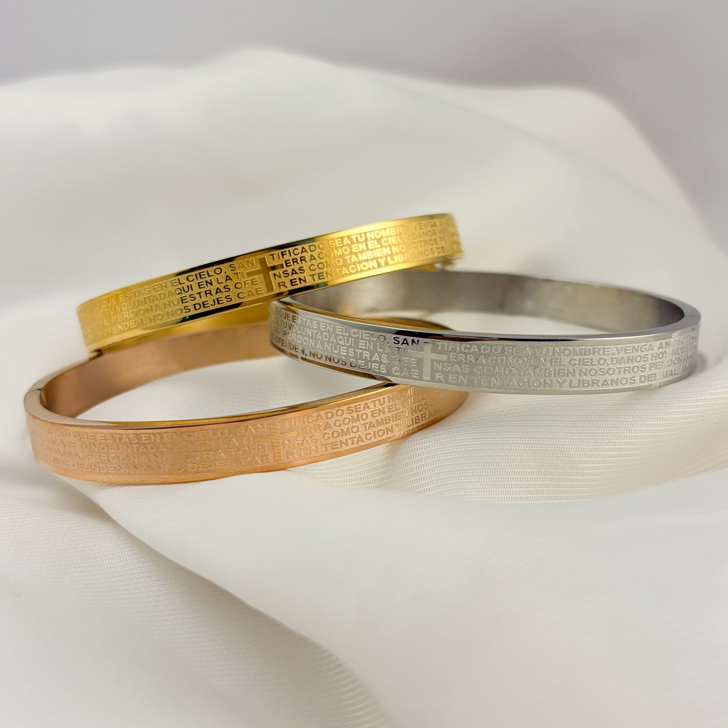 Brazalete padre nuestro acero inoxidable