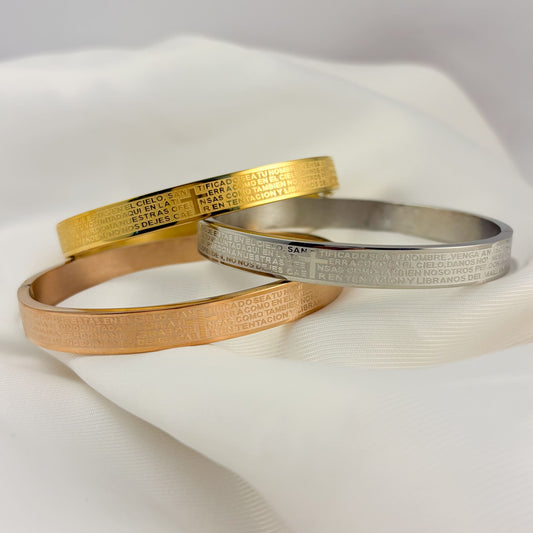 Brazalete padre nuestro acero inoxidable