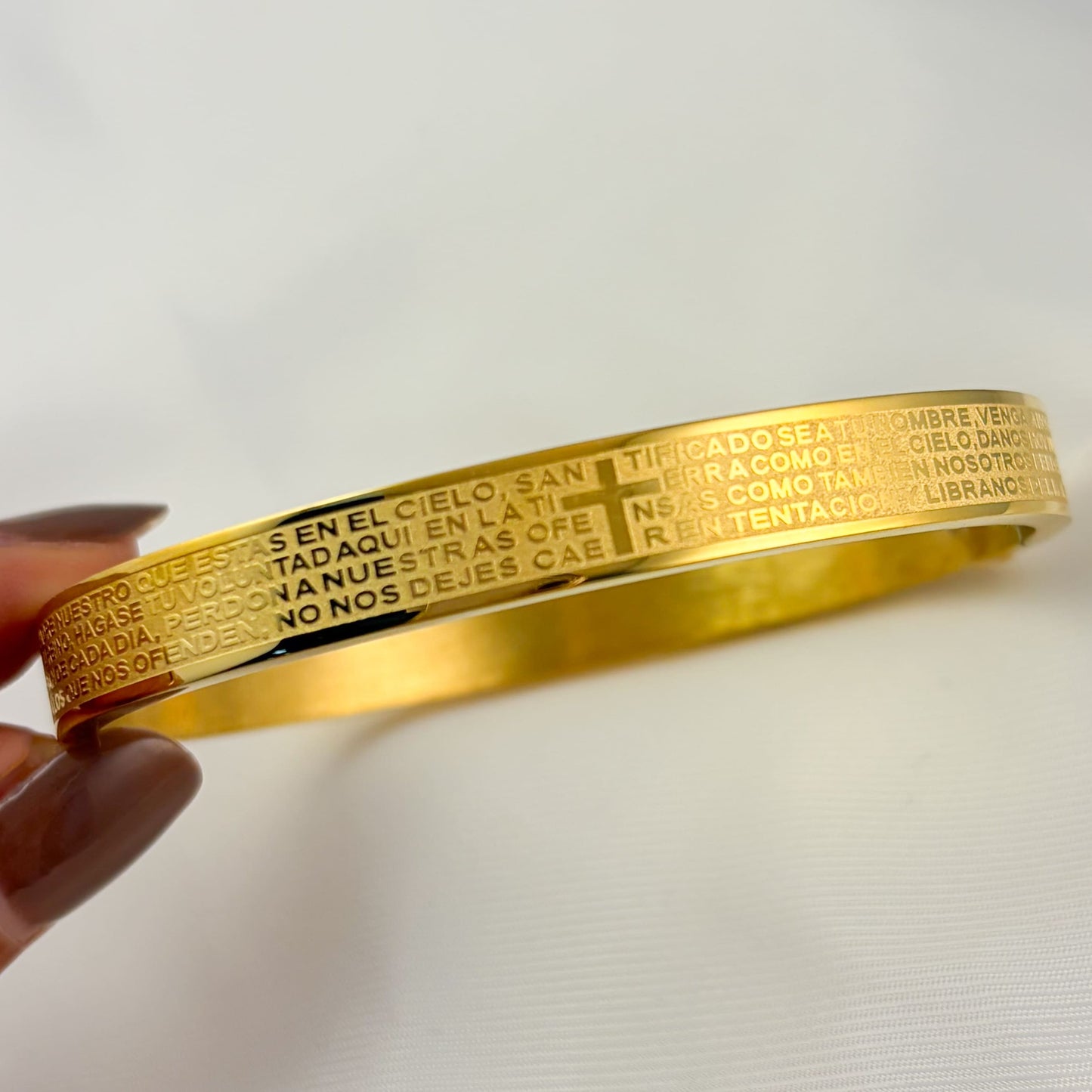 Brazalete padre nuestro acero inoxidable