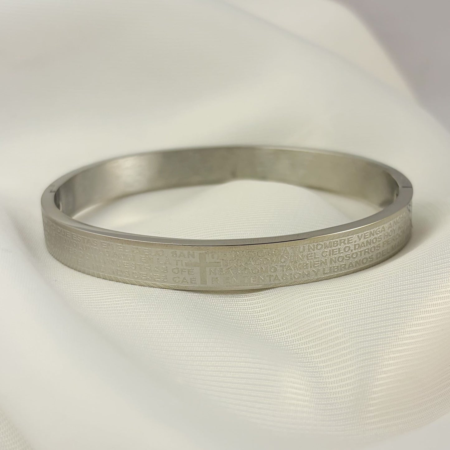 Brazalete padre nuestro acero inoxidable