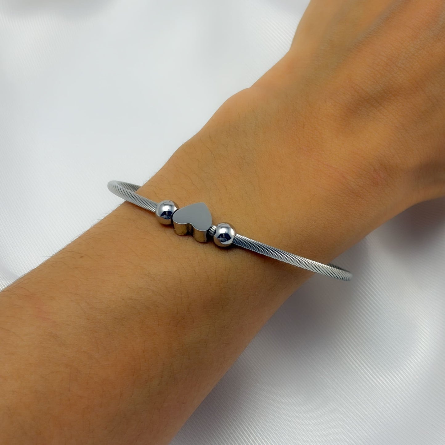 Brazalete corazón acero inoxidable