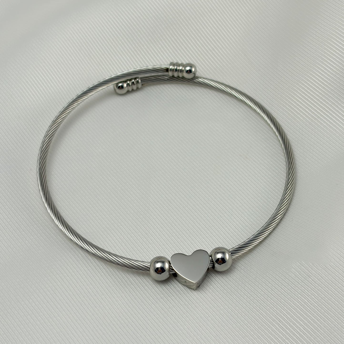 Brazalete corazón acero inoxidable