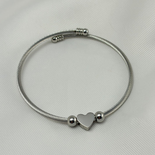 Brazalete corazón acero inoxidable