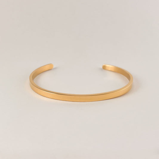 Brazalete acero inoxidable ajustable 4 mm dorado para personalizar