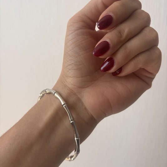 Brazalete acero inoxidable bambú