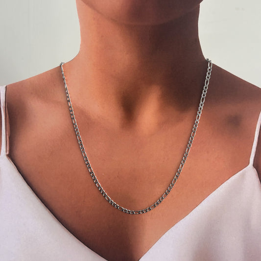 Cadena acero inoxidable eslabón tres por uno diferentes medidas