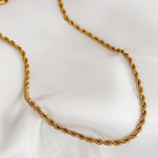 Cadena torsal 45 cm acero inoxidable dorado 3 mm