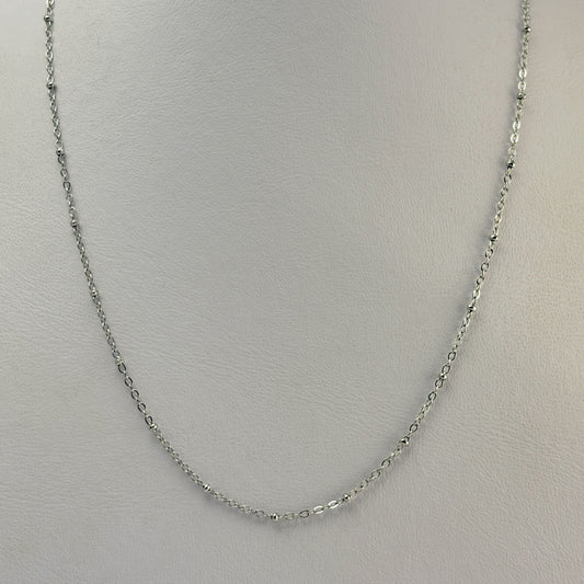 Cadena delgada bolitas acero inoxidable 45 cm