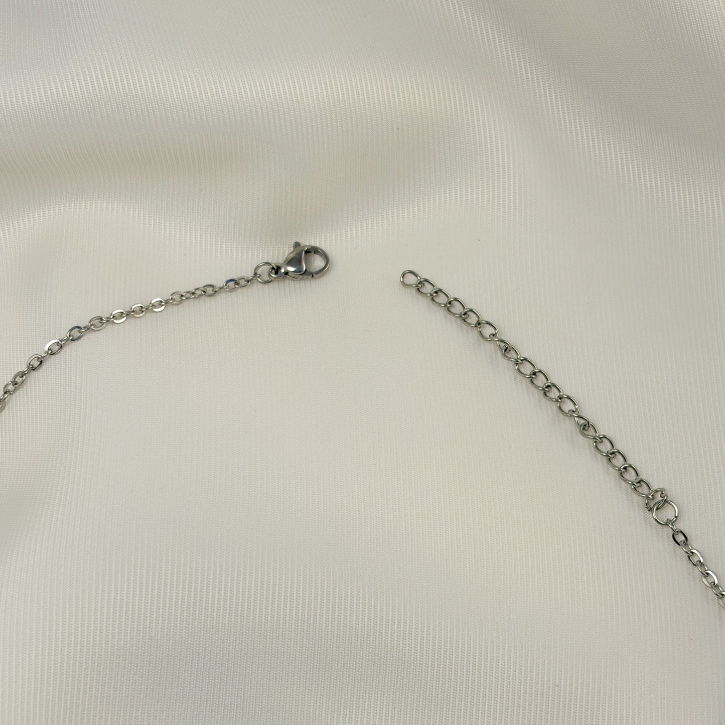 Cadena básica acero inoxidable plateada 40 + 5 ext cm