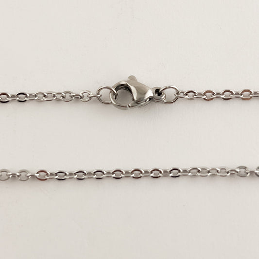 Cadena básica acero inoxidable plateada 45 cm