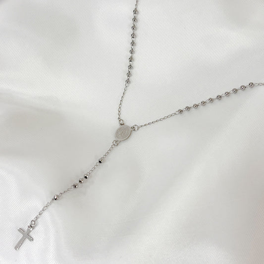 Rosario acero inoxidable virgen de Guadalupe delgado