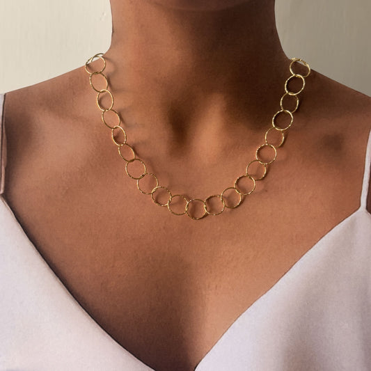 Collar acero inoxidable aros diamantados