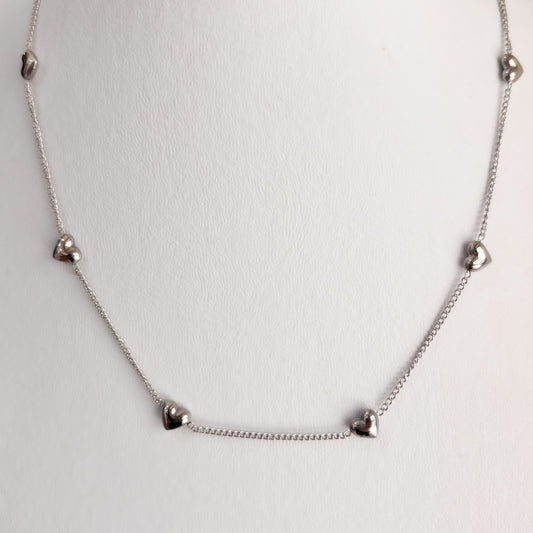 Collar acero inoxidable corazones mini
