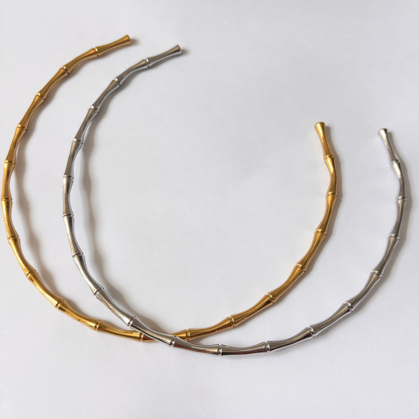 Gargantilla rígida acero inoxidable omega bambú