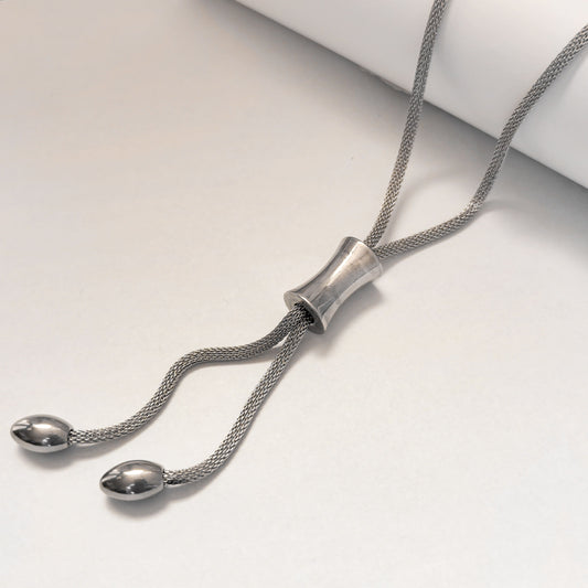 Collar acero inoxidable corbatero grueso cilindro