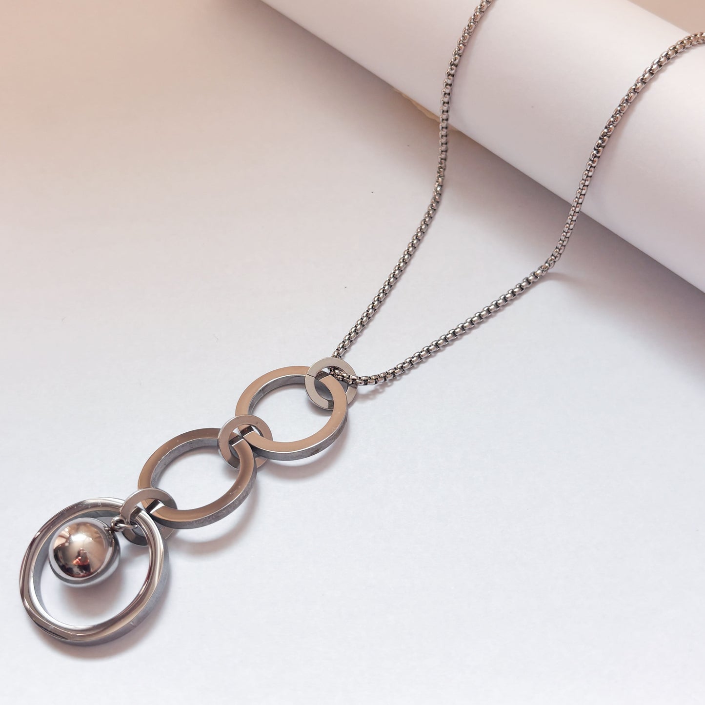 Collar acero inoxidable corbatín triple aro