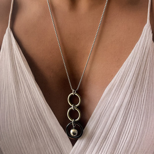 Collar acero inoxidable corbatín triple aro