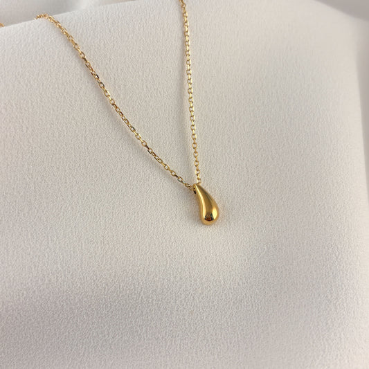 Collar gota acero inoxidable dorado