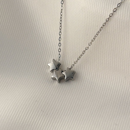 Collar acero inoxidable tres estrellas