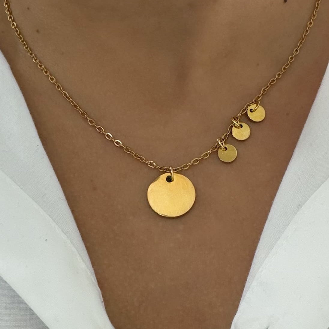 Collar monedas grande y minis 1-3 dijes
