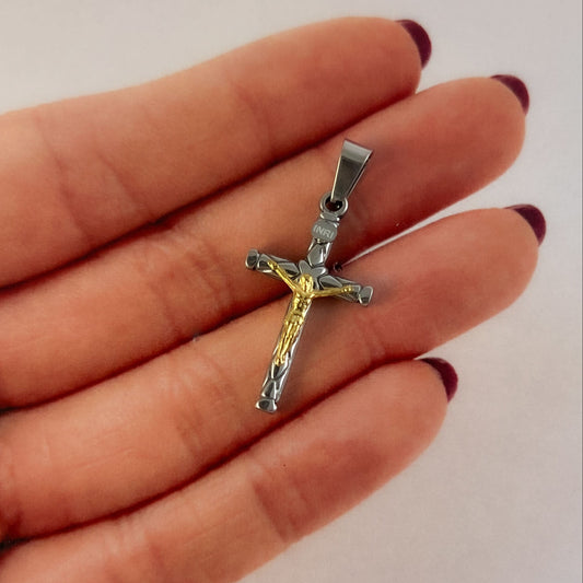 Dije crucifijo acero inoxidable