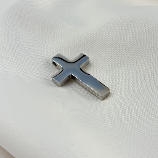 Dije cruz acero inoxidable lisa 3 cm