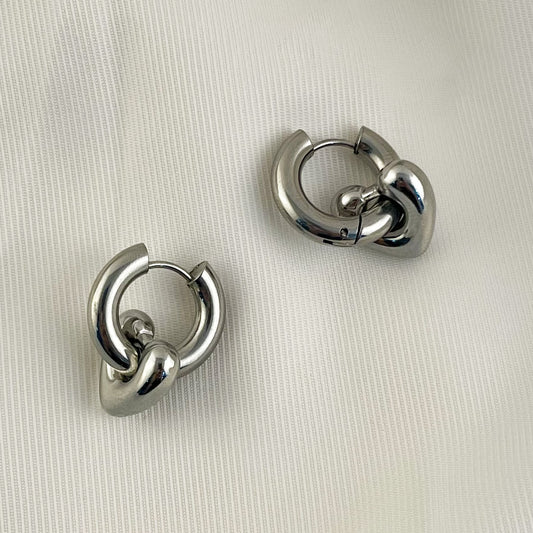 Huggies acero inoxidable dije corazón chunky