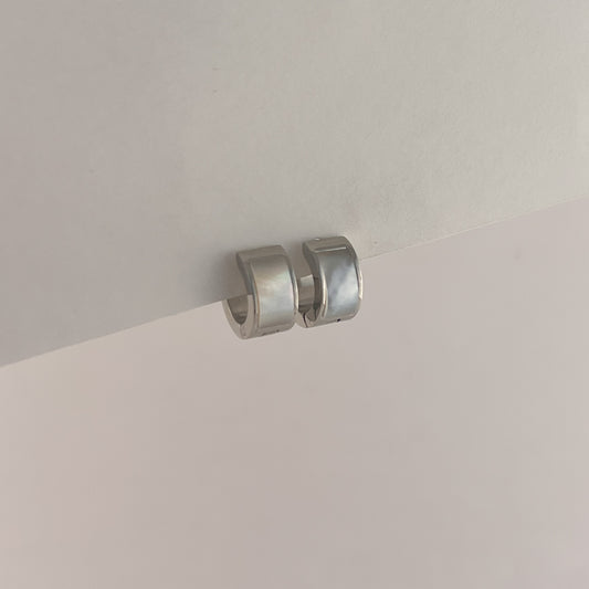 Huggies acero inoxidable gruesas madre perla 1.3 cm