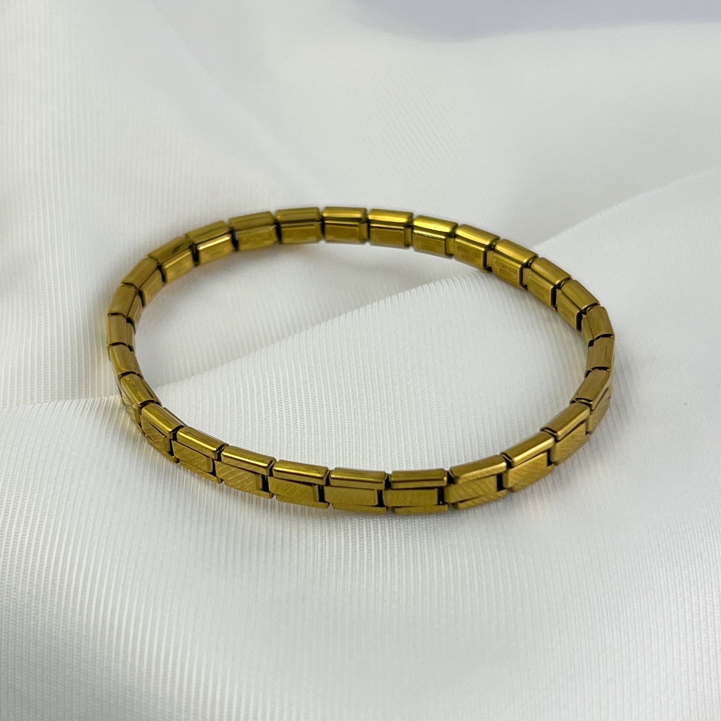 Pulsera italiana delgada dorada acero inoxidable