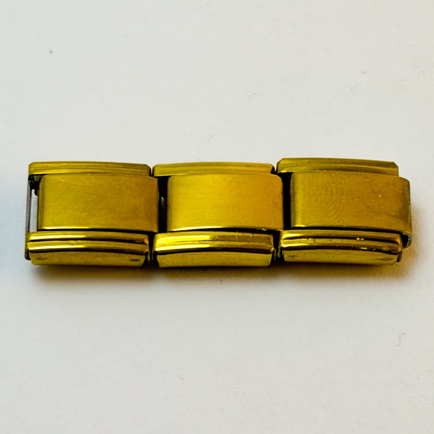 Cuadritos lisos pulsera italiana acero
