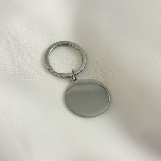 Llavero circular 2.5 cm acero inoxidable para grabar