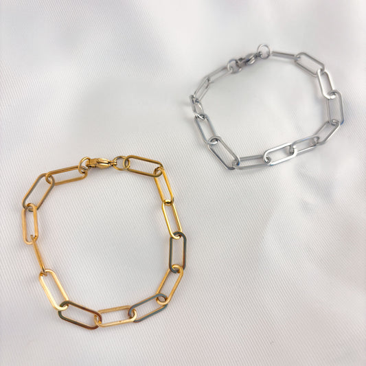 Pulsera acero inoxidable eslabón clip grande