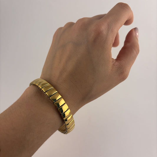 Pulsera extensible acero inoxidable dorado