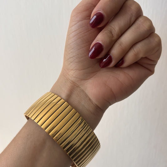 Pulsera gruesa acero inoxidable extensible barras