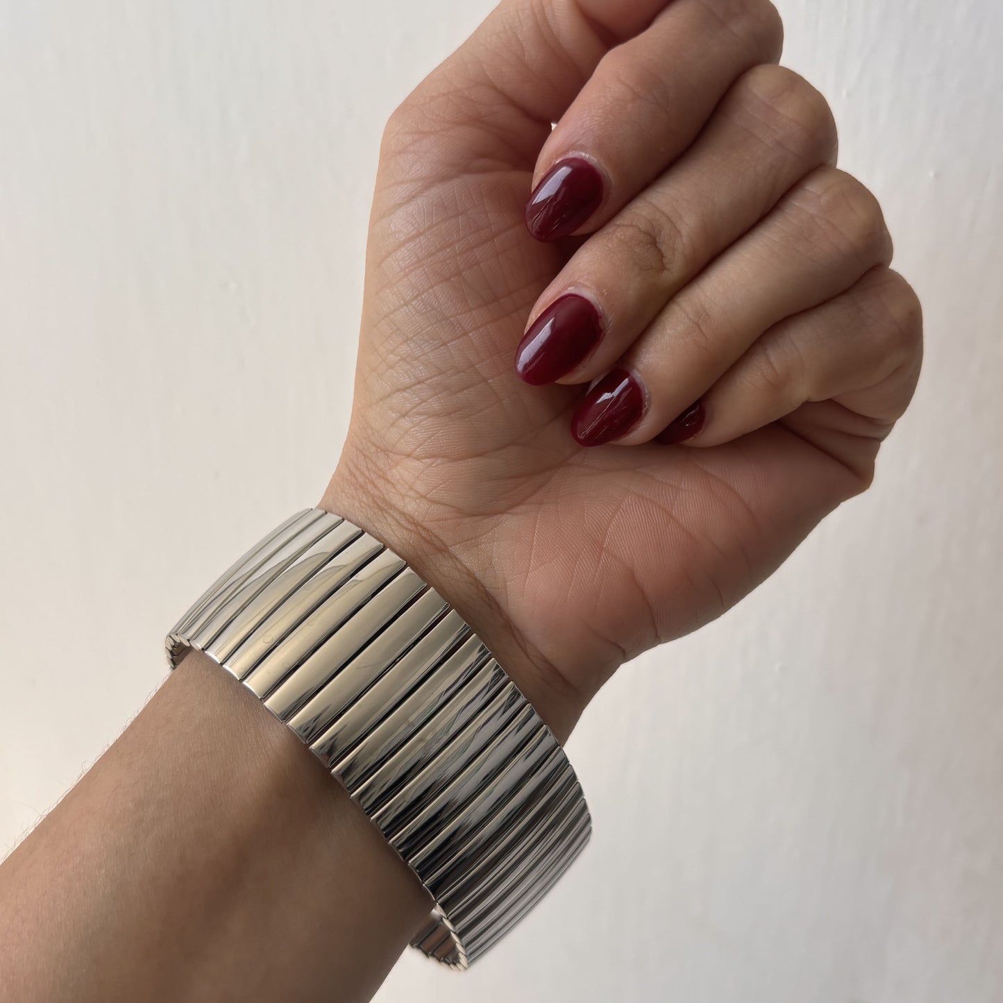 Pulsera gruesa acero inoxidable extensible barras