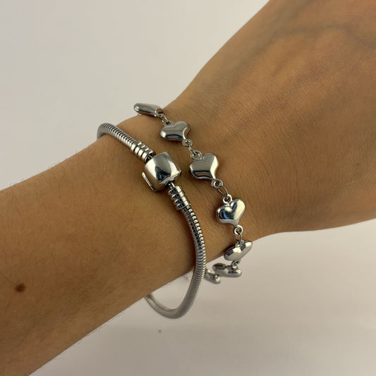 Pulsera acero inoxidable tipo pandora